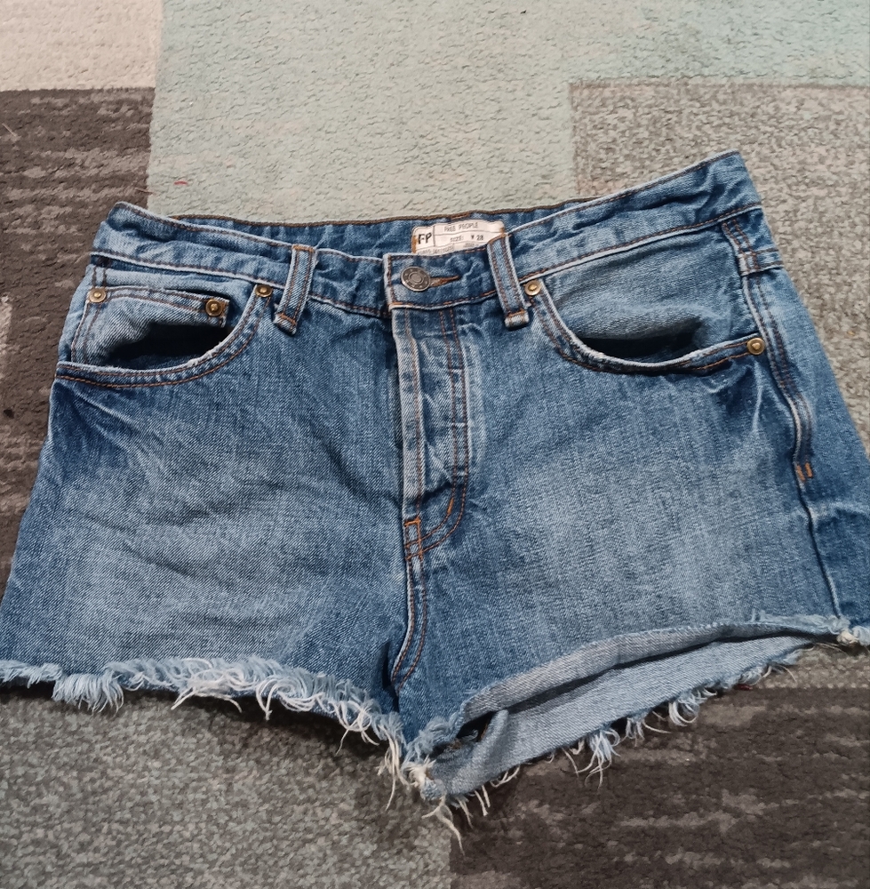 Free People Blue Jean Shorts